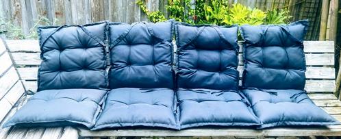 Kussens voor tuinstoelen, 4 zwarte tuinstoel kussens, Tuin en Terras, Tuinstoelen, Ophalen of Verzenden