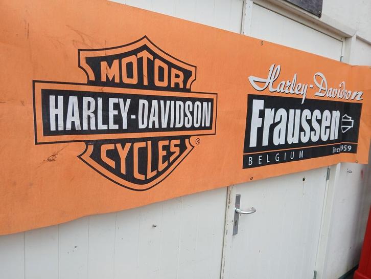 Harley Davidson banner spandoek., Verzamelen, Merken en Reclamevoorwerpen, Gebruikt, Reclamebord, Ophalen of Verzenden
