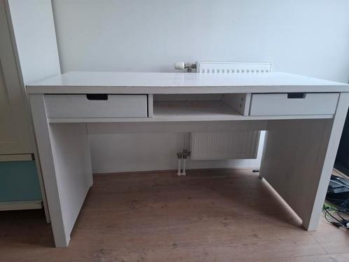 Bopita houten bureau wit met 2 lades, Huis en Inrichting, Bureaus, Gebruikt, Ophalen