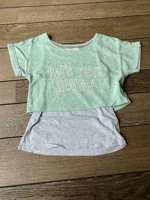 Leuk mintgroen/grijs t-shirt van H&M maat 146/152, Kinderen en Baby's, Kinderkleding | Maat 146, Zo goed als nieuw, Meisje, Shirt of Longsleeve