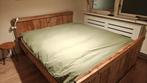 Bed 160cm van steigerhout met matrassen en topper, Ophalen of Verzenden, Tweepersoons, Steigerhout, 160 cm