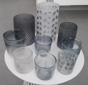*** Waxinelichthouders set (9 stuks) *** beschikbaar voor biedingen