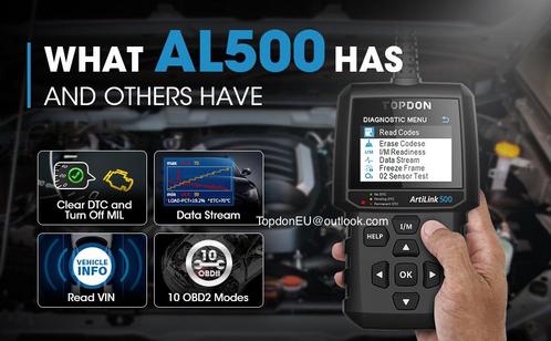 TOPDON ArtiLink 500 diagnose foutcode reset service tool, Auto diversen, Onderhoudsmiddelen, Ophalen of Verzenden