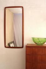 Deense teakhouten jaren 60 design spiegel groot formaat, Huis en Inrichting, Woonaccessoires | Spiegels, Ophalen, Gebruikt, -