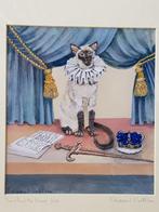 Mooie originele Engelse litho van poes of kat 27-29 cm., Antiek en Kunst, Kunst | Litho's en Zeefdrukken, Ophalen of Verzenden