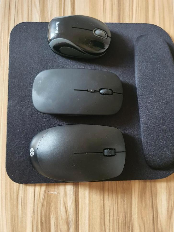 3 Draadloze Muizen - bluetooth - HP, Hama en gratis muismat, Computers en Software, Muizen, Zo goed als nieuw, Muis, Draadloos