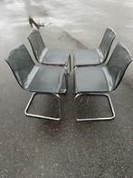 Set van 4 stoelen , grijs transparant plexiglas, sledestoel, Huis en Inrichting, Stoelen, Grijs, Postmodern Vintage Ikea, Vier