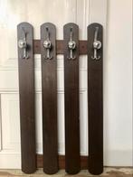 Vintage kapstok hout met chromen haken, Gebruikt, Minder dan 100 cm, Hout, Ophalen