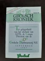 oude grolsch kroniek 1987 afscheid de groen, Ophalen of Verzenden, Zo goed als nieuw, Reclamebord, Plaat of Schild, Grolsch
