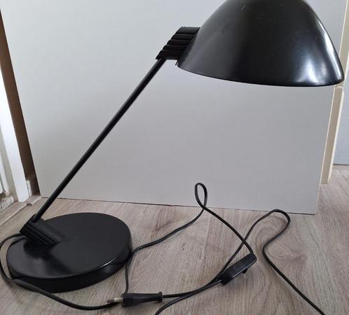 Zwart metalen bureaulamp, tafellamp, vintage, Huis en Inrichting, Lampen | Tafellampen, Gebruikt, Minder dan 50 cm, Metaal, Ophalen of Verzenden