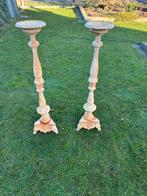 2 hoge gietijzeren kandelaars, Antiek en Kunst, Antiek | Kandelaars, Ophalen