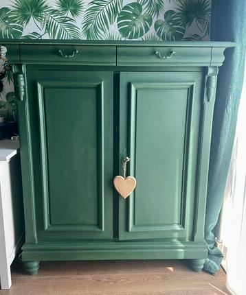 Houten meidenkast 50 cm x 113 cm x 128 cm zeegroen beschikbaar voor biedingen