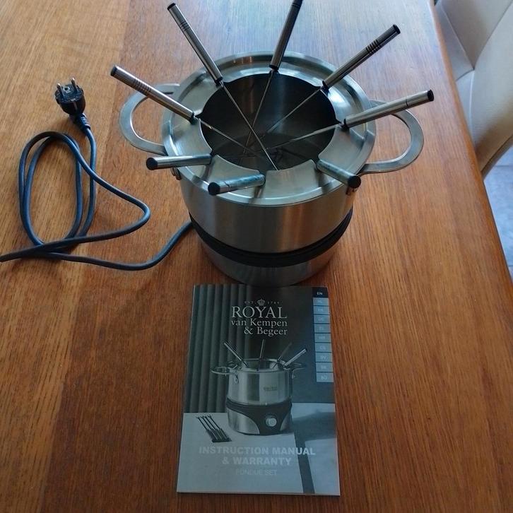 Royal van Kempen Fondue Set - 8 persoons, Zo Goed Als Nieuw!, Witgoed en Apparatuur, Fonduesets, Zo goed als nieuw, Fondueset