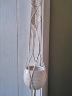 Macramé plantenhanger met pot - Creme wit, Ophalen, Nieuw