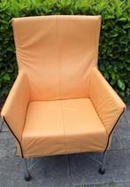 Montis Charly fauteuil okergeel, Huis en Inrichting, Ophalen, Gebruikt, Minder dan 75 cm, Leer