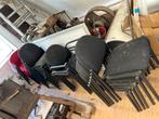 Stapelbare kantine stoelen, Ophalen, Gebruikt, Zwart, Metaal