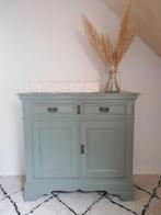Vintage dressoir olijfgroen / brocante / bezorgen mogelijk, Ophalen of Verzenden, 25 tot 50 cm, 100 tot 150 cm