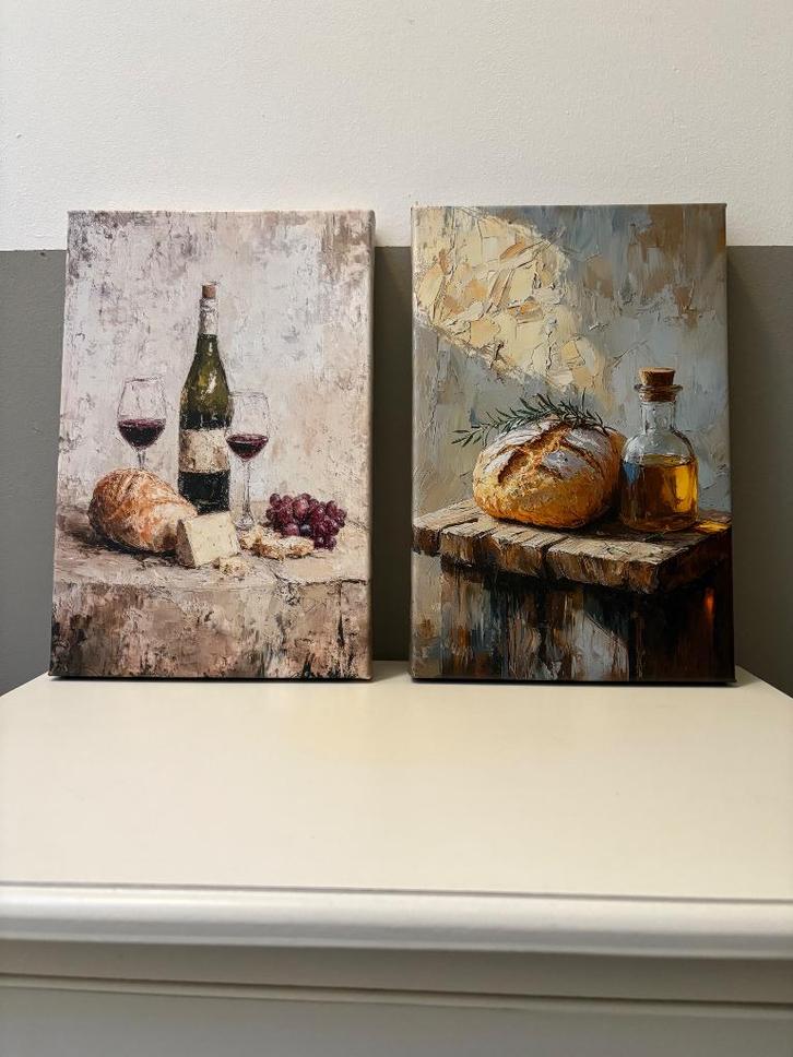 TWEE ITALIAANSE STILLEVENS 20 euro per stuk PRINT OP CANVAS, Huis en Inrichting, Woonaccessoires | Schilderijen, Tekeningen en Foto's