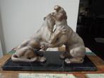Spelende leeuwen Art Deco, Antiek en Kunst, Kunst | Beelden en Houtsnijwerken, Ophalen of Verzenden