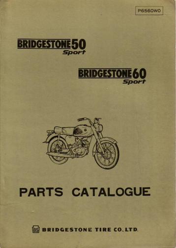 	 Bridgestone 50 en 60 Sport bromfiets Parts Catalogue 1966 beschikbaar voor biedingen