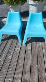Aqua blue tuinstoelen, Tuin en Terras, Tuinstoelen, Ophalen, Gebruikt, Kunststof