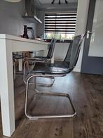 3x Ikea Tobias Eetkamerstoelen Grijs/Verchroomd, Huis en Inrichting, Ophalen, Kunststof, Gebruikt, Drie