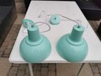 2 Mintgroene Hanglampen - 22cm, Ophalen, Gebruikt, Metaal, Modern