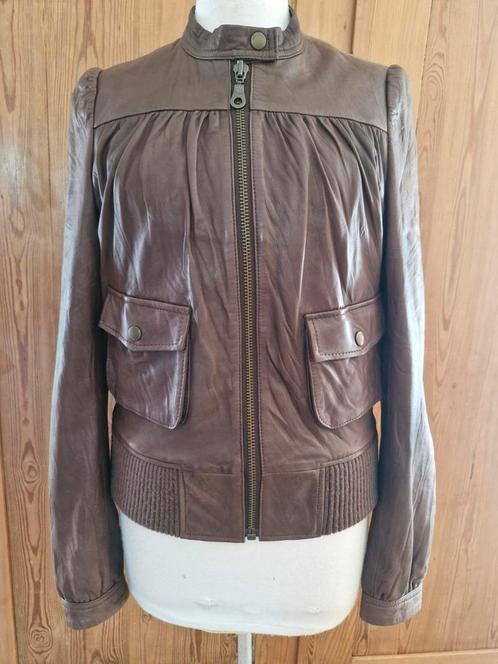 Gestuz boterzacht bruin leren jasje mt 38 ZGAN!, Kleding | Dames, Jassen | Winter, Zo goed als nieuw, Maat 38/40 (M), Bruin, Ophalen of Verzenden