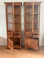 Teak Vitrinekasten - 2 stuks, Huis en Inrichting, Kasten | Vitrinekasten, Ophalen, Gebruikt, Teakhout, 50 tot 100 cm