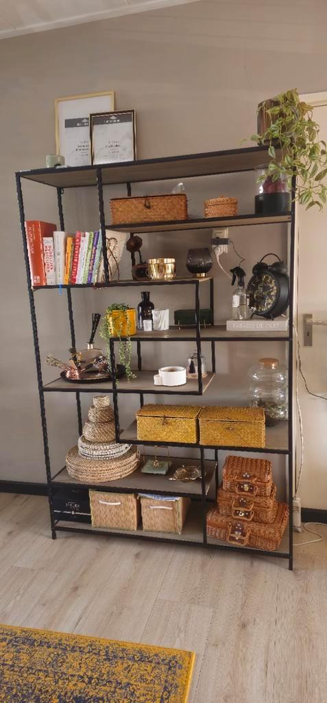 Industrieel wandrek /open kast, Huis en Inrichting, Kasten | Boekenkasten, Zo goed als nieuw, 100 tot 150 cm, 150 tot 200 cm, 25 tot 50 cm