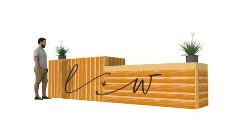 Bar + Borden - Buitenbar - Bruiloft - Tuinfeest, Huis en Inrichting, Barren, Zo goed als nieuw, Ophalen