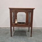 Antiek theekastje met geslepen glas vitrine theekast, Antiek en Kunst, Curiosa en Brocante, Ophalen of Verzenden