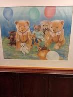 Zeer Bijzonder Groot Schilderij van Beren in Nieuwstaat, Ophalen of Verzenden