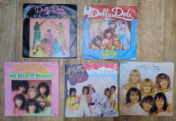 5x Singletjes 45 toeren van DOLLY DOTS (14), Cd's en Dvd's, Vinyl Singles, Gebruikt, Single, Pop, 7 inch, Ophalen of Verzenden