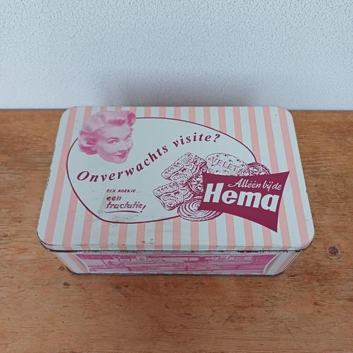 Vintage Hema koekblik, Verzamelen, Blikken, Gebruikt, Koek(jes), Overige merken, Ophalen of Verzenden