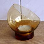 Waxinelichthouder partylight amber glas asymmetrisch, Huis en Inrichting, Woonaccessoires | Kandelaars en Kaarsen, Overige materialen