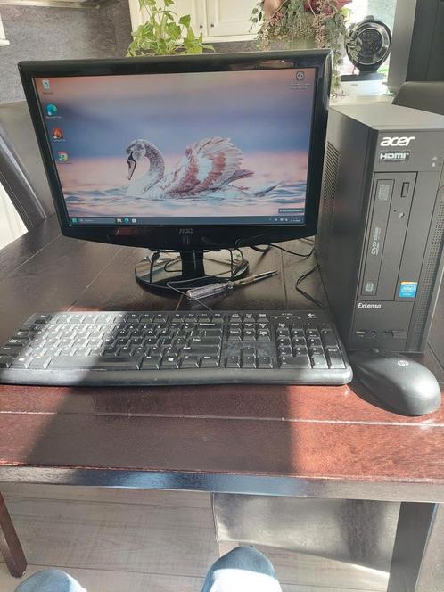 Compacte stille Acer desktop – gebruiksklaar & betaalbaar, Computers en Software, Desktop Pc's, Zo goed als nieuw, Minder dan 2 Ghz