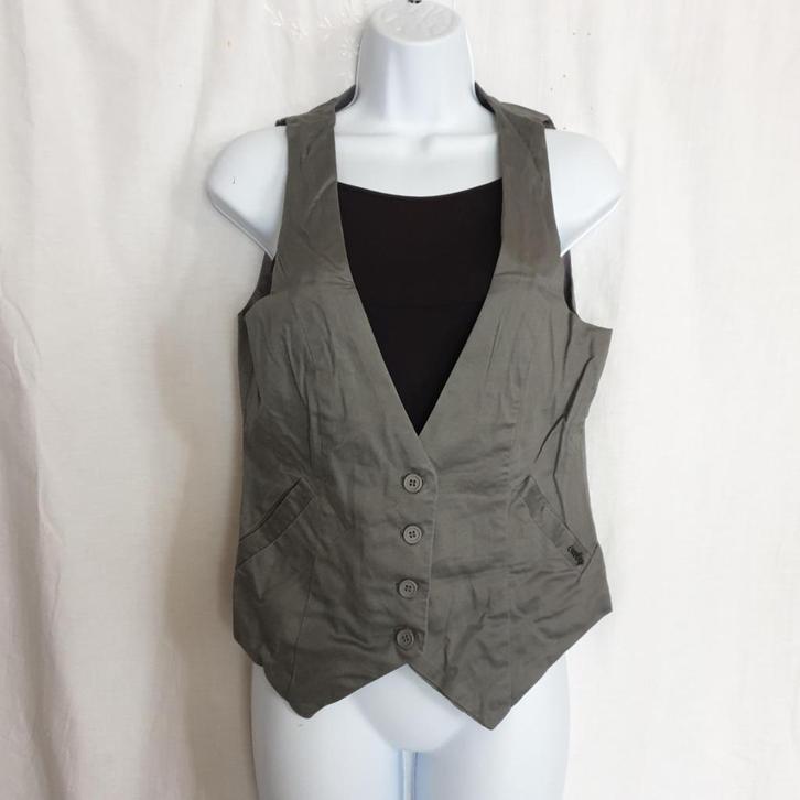 Gaaf grijs gillet mt 38 merk Only, Kleding | Dames, Jasjes, Kostuums en Pakken, Zo goed als nieuw, Jasje, Maat 38/40 (M), Grijs