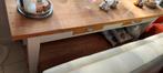 Sidetable teakhout met wit en onderplank, Huis en Inrichting, Tafels | Sidetables, Ophalen, Teakhout, Zo goed als nieuw, 25 tot 50 cm