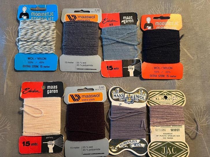 8 kaartjes maaswol stopwol scheepjeswol kaarten VIntage, Hobby en Vrije tijd, Naaien en Fournituren, Zo goed als nieuw, Garen of Naald(en)
