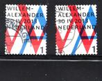 2 Inhuldigingszegels op Wit en Gewoon papier, Ophalen of Verzenden, Na 1940, Gestempeld