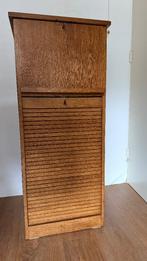 vintage houten archiefkast, Huis en Inrichting, Kasten | Roldeurkasten en Archiefkasten, Ophalen, Minder dan 50 cm, 100 tot 150 cm