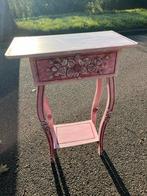 Handgemaakt Kleptafeltje met Roosjes, Gebruikt, Minder dan 50 cm, Tafelblad, Rechthoekig