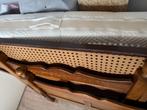 Eenpersoons eikenbed + matras, Ophalen, Gebruikt, 90 cm, Eenpersoons