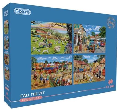 Gibsons - Call the Vet - 4x500 stukjes, Hobby en Vrije tijd, Denksport en Puzzels, Nieuw, Legpuzzel, 500 t/m 1500 stukjes, Ophalen of Verzenden
