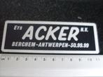 sticker acker berchem antwerpen logo, Verzenden, Zo goed als nieuw, Bedrijf of Vereniging