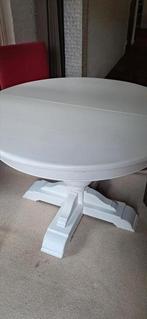 Ronde uittrekbare eettafel met bolpoot, Huis en Inrichting, Ophalen, Gebruikt, Rond, 100 tot 150 cm
