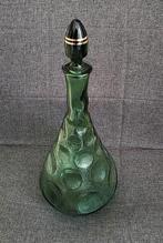 VINTAGE ITALIAANSE EMPOLI GROEN GLAZEN LIKEUR KARAF, Antiek en Kunst, Antiek | Glas en Kristal, Verzenden