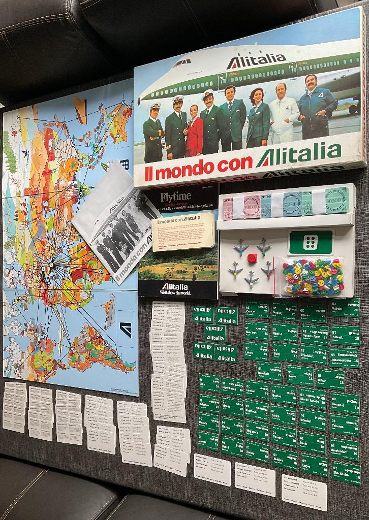 II Monde Con Alitalia ... Vliegtuig Spel, Hobby en Vrije tijd, Gezelschapsspellen | Bordspellen, Zo goed als nieuw, Een of twee spelers