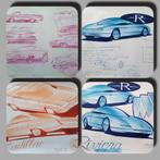 Handgetekende ontwerpen van Amerikaanse auto's, Rechthoekig Liggend, Ophalen of Verzenden, Zo goed als nieuw, A1 t/m A3